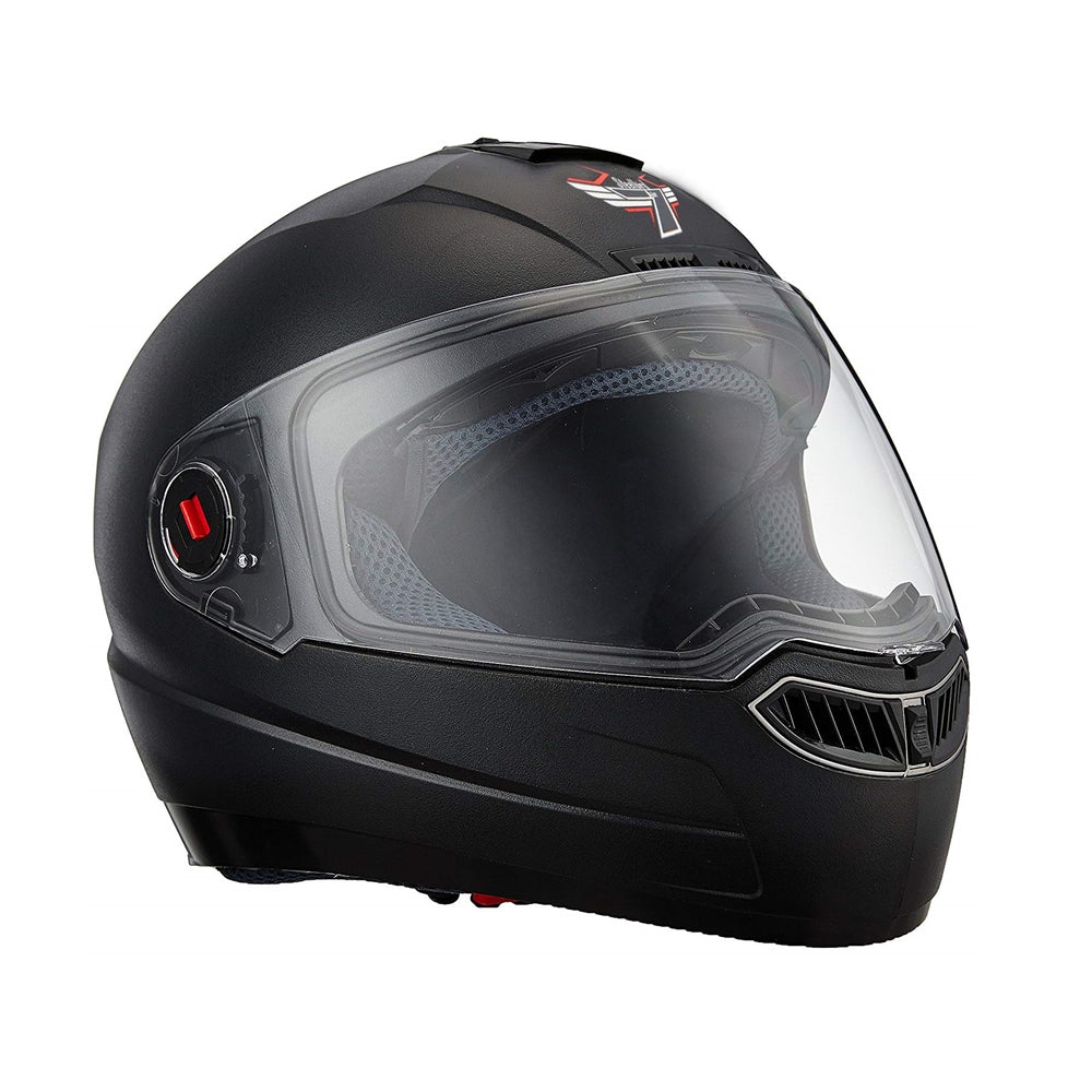 Steelbird SBA-1 7Wings Classic Full Face Helmet for Men and Women (Black with Clear Visor)
