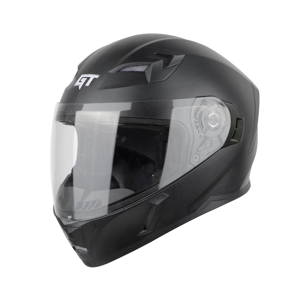 Steelbird SBA-21 GT ISI Certified Full Face Helmet for Men and Women (Dashing Black with Clear Visor)