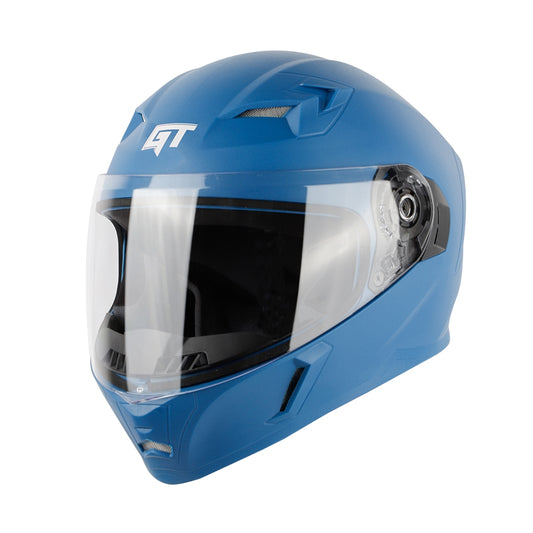 Steelbird SBA-21 GT Full Face Helmet for Men and Women (Dashing Blue with Clear Visor)
