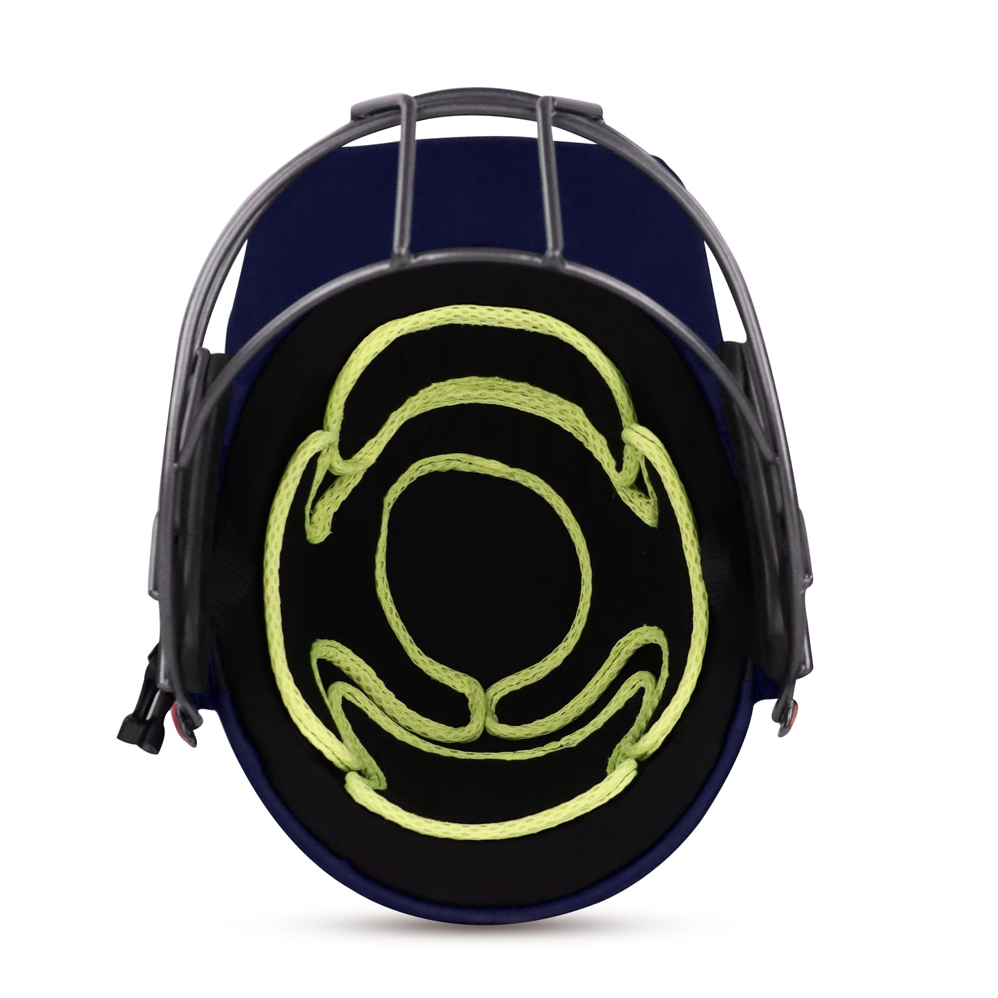Steelbird Hitz Mild Steel Premium Cricket Helmet for Men & Boys (Fixed Spring Steel Grill | Light Weight) (Blue Fabric with Green Interior)