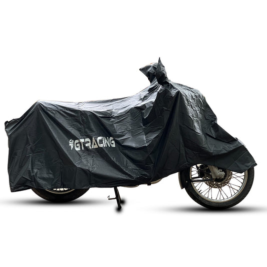 Steelbird 100% Waterproof Bike Cover GT Racing UV Protection Water-Resistant & Dustproof (Black PVC), Bike Body Cover with Carry Bag