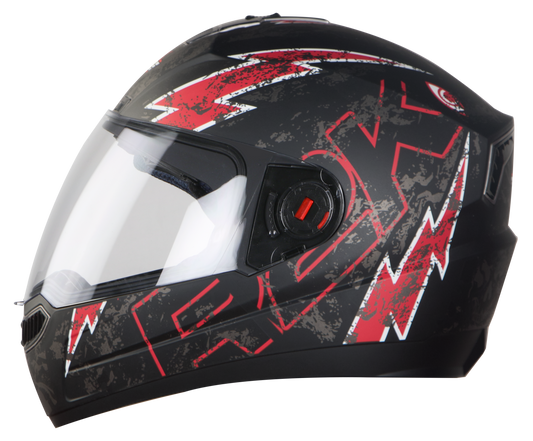 Steelbird SBA-1 R2K Live ISI Certified Full Face Graphic Helmet in Matt Finish (Matt Black Red with Clear Visor)