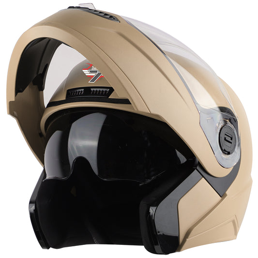 Steelbird SBA-7 7Wings ISI Certified Flip-Up Helmet for Men and Women with Inner Smoke Sun Shield ( Dashing Desert Storm)