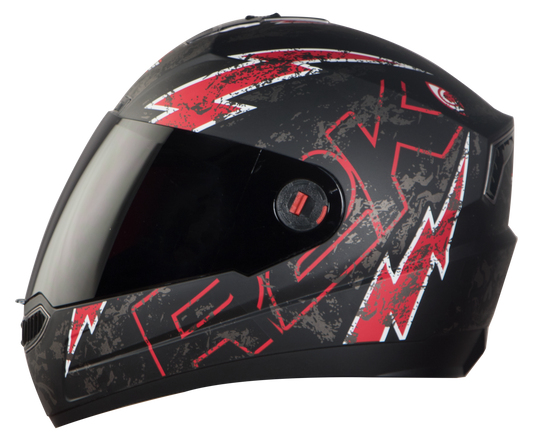 Steelbird SBA-1 R2K Live ISI Certified Full Face Graphic Helmet in Matt Finish (Matt Black Red with Smoke Visor)
