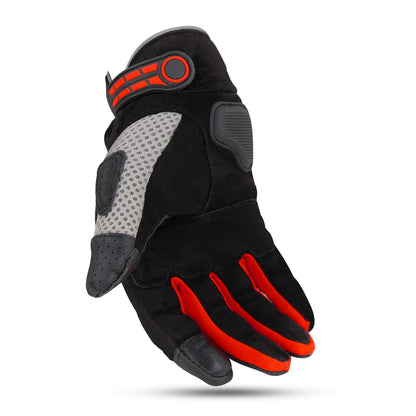 Steelbird Adventure A-1 Full Finger Riding Gloves with Touch Screen Sensitivity at Thumb and Index Finger, Protective Off-Road Motorbike Racing (Red)