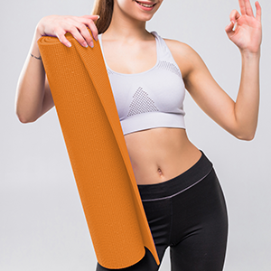 Steelbird Yoga Mat for Men and Women 6 x 2 Feet Wide Extra Thick Exercise Mat For Workout,Yoga,Fitness,Gym, Pilates And High-Density Anti-Tear Non-Slip Light Weight Mat (Orange)