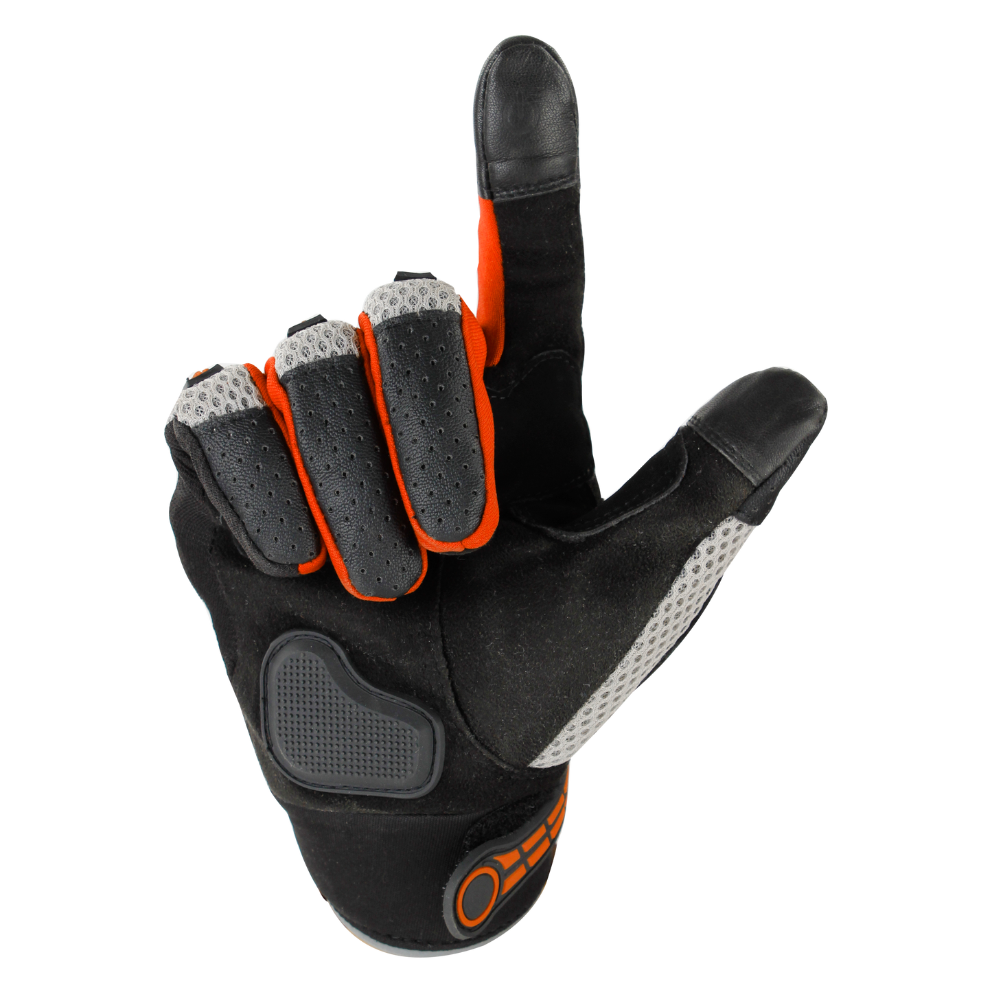 Steelbird Adventure A-1 Full Finger Riding Gloves with Touch Screen Sensitivity at Thumb and Index Finger, Protective Off-Road Motorbike Racing (Orange)