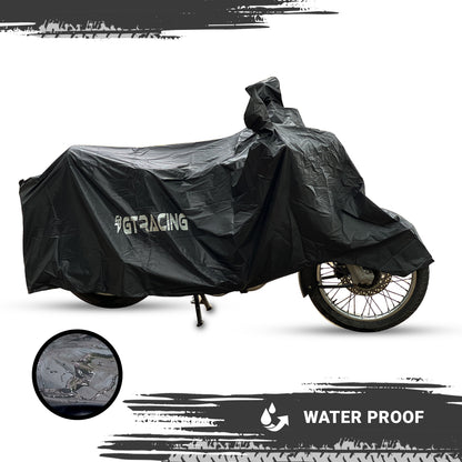 Steelbird 100% Waterproof Bike Cover GT Racing UV Protection Water-Resistant & Dustproof (Black PVC), Bike Body Cover with Carry Bag