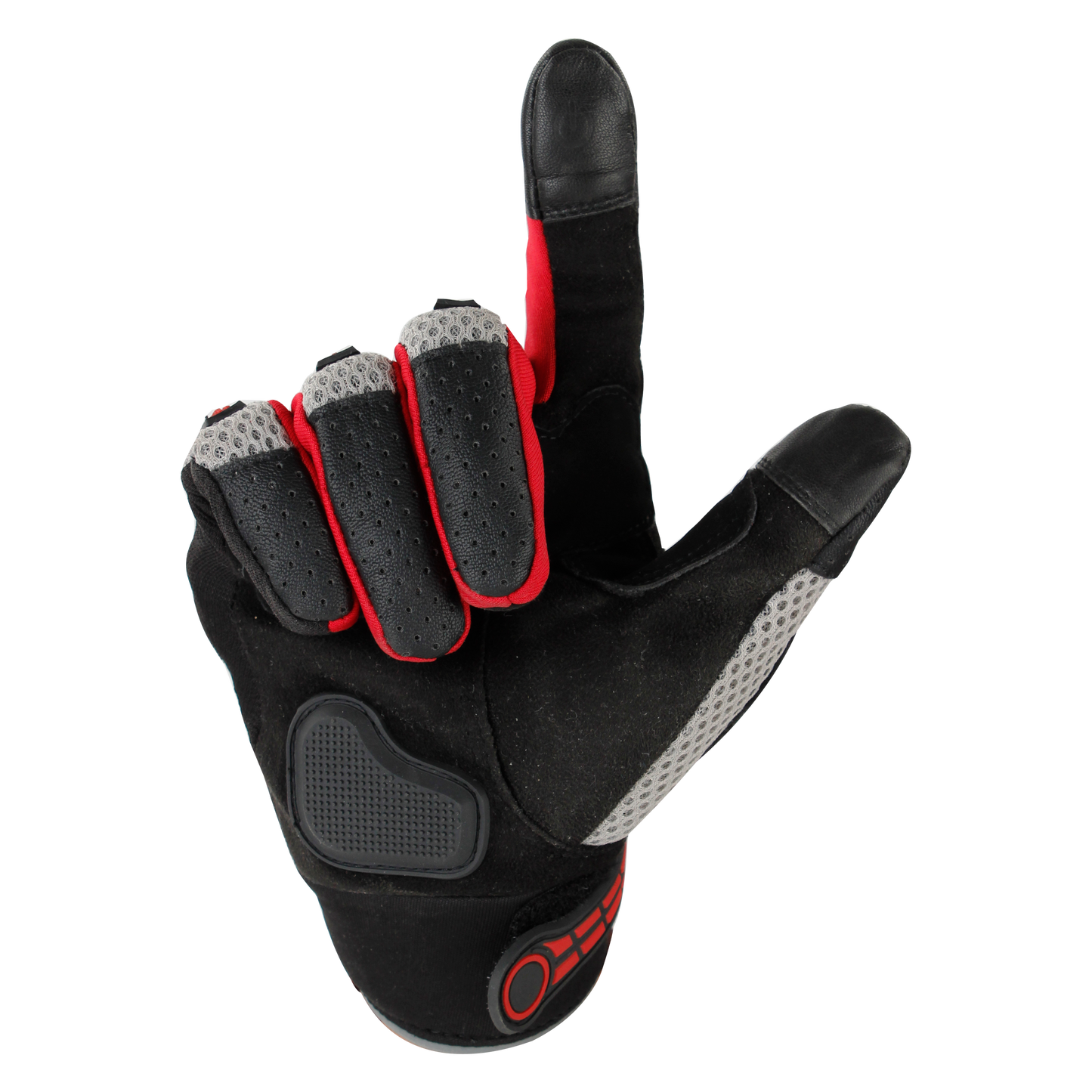 Steelbird Adventure A-1 Full Finger Riding Gloves with Touch Screen Sensitivity at Thumb and Index Finger, Protective Off-Road Motorbike Racing (Red)
