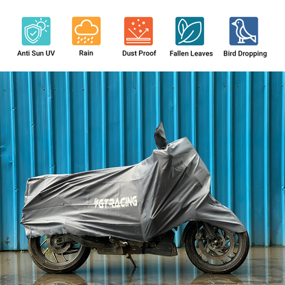 Steelbird Bike Cover GT Racing UV Protection Water-Resistant & Dustproof (Silver Matty), Bike Body Cover with Carry Bag